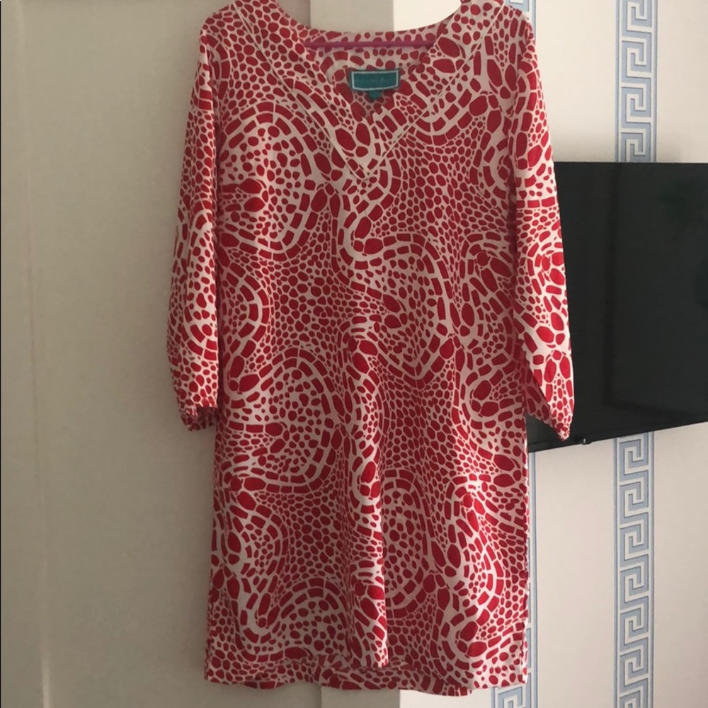 Southern frock red and white printed preppy